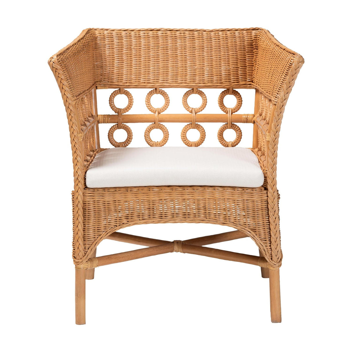 Modern European furniture - Braided Rattan Padded Accent Chair - www.oroa.com