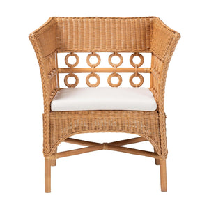 Modern European furniture - Braided Rattan Padded Accent Chair - www.oroa.com