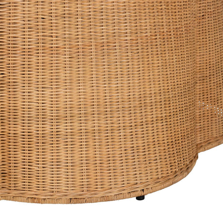 Modern European furniture - Handwoven Rattan Scalloped Coffee Table - www.oroa.com