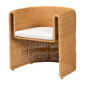 Modern European furniture - Handwoven Rattan Barrel Dining Chair - www.oroa.com