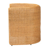 Modern European furniture - Handwoven Rattan Barrel Dining Chair - www.oroa.com