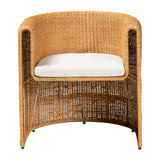 Modern European furniture - Handwoven Rattan Barrel Dining Chair - www.oroa.com