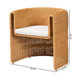Modern European furniture - Handwoven Rattan Barrel Dining Chair - www.oroa.com