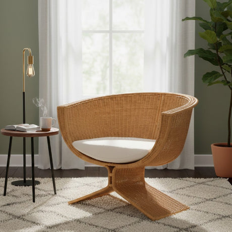 Modern European furniture - Woven Rattan Bohemian Lounge Chair - www.oroa.com
