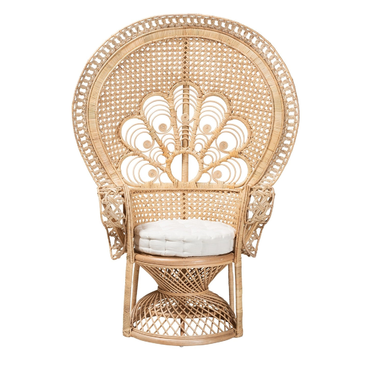 Modern European furniture - Brown Rattan Peacock Accent Chair - www.oroa.com