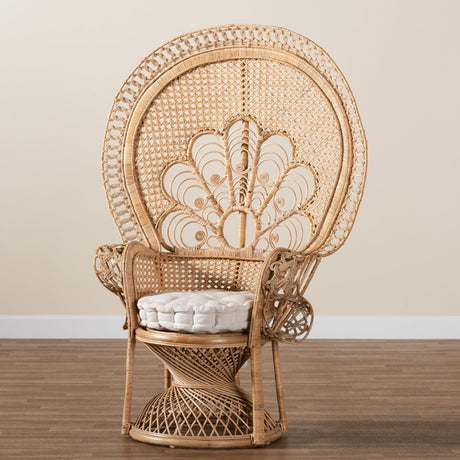 Modern European furniture - Brown Rattan Peacock Accent Chair - www.oroa.com