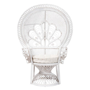 Modern European furniture - White Rattan Peacock Accent Chair - www.oroa.com