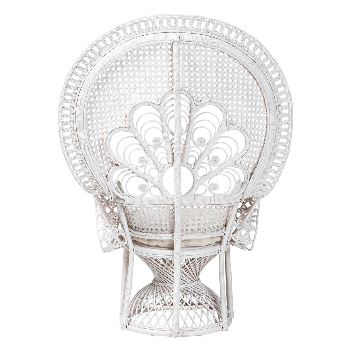 White Rattan Peacock Accent Chair | Bali Loom Ediva | Oroa.com