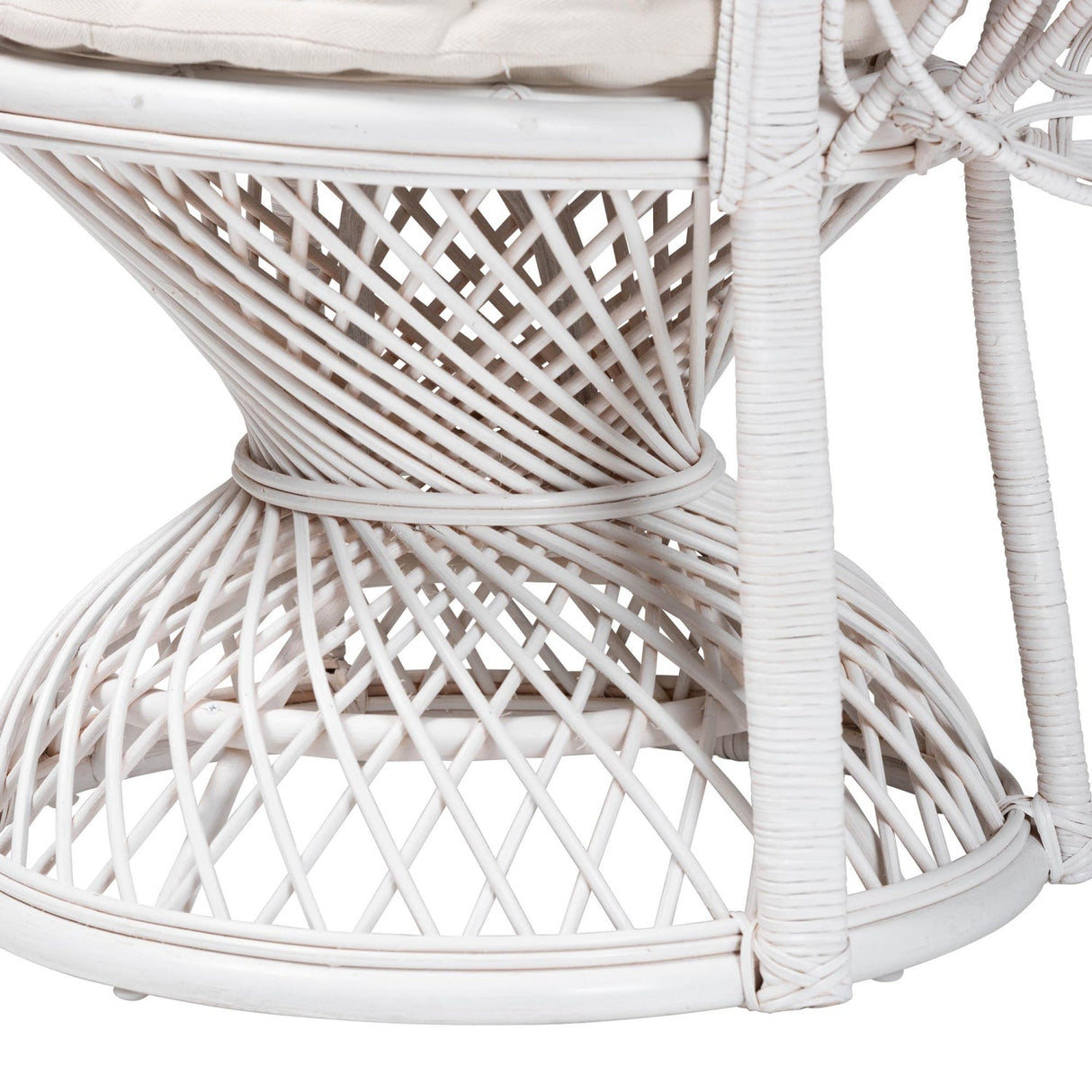 Modern European furniture - White Rattan Peacock Accent Chair - www.oroa.com