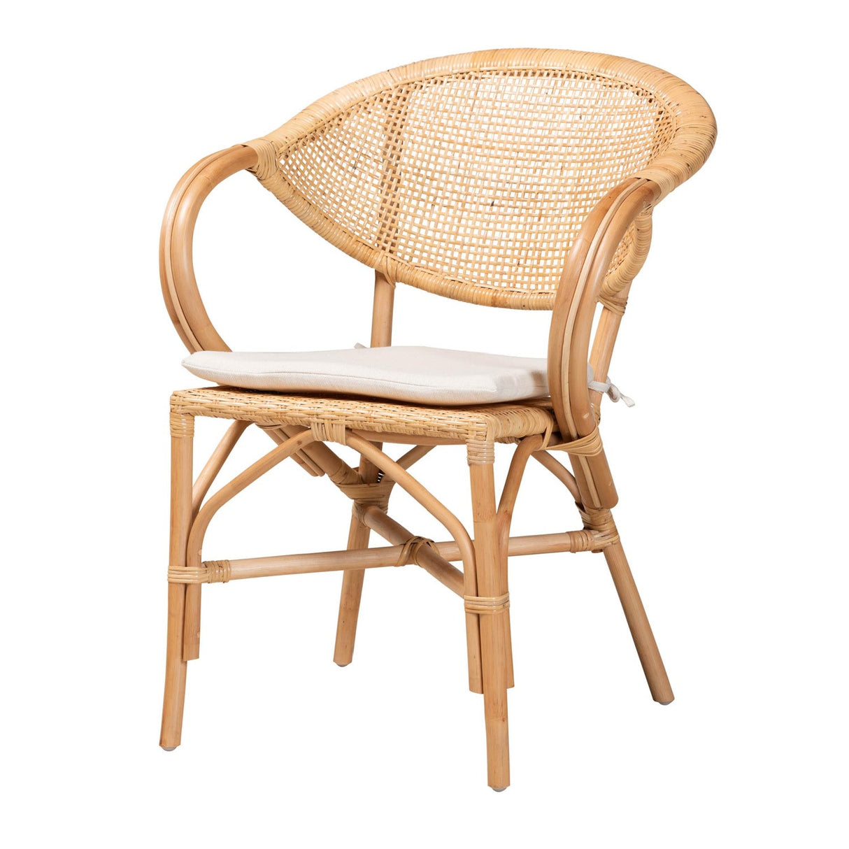 Modern European furniture - Natural Rattan Framed Dining Chair - www.oroa.com