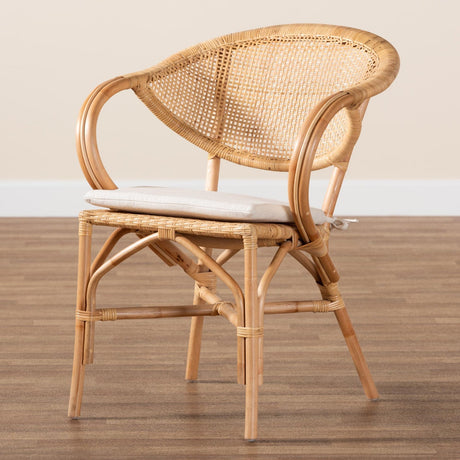 Modern European furniture - Natural Rattan Framed Dining Chair - www.oroa.com