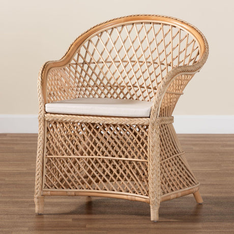 Modern European furniture - Braided Rattan Bohemian Accent Armchair - www.oroa.com
