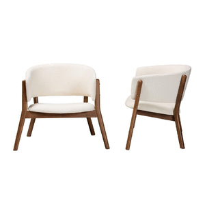 Walnut Framed Curve Accent Chairs 2 | Bali Loom Baron | Oroa.com