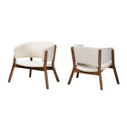 Modern European furniture - Walnut Framed Curve Accent Chairs 2 - www.oroa.com