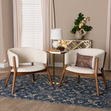 Modern European furniture - Walnut Framed Curve Accent Chairs 2 - www.oroa.com