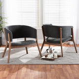 Modern European furniture - Walnut Framed Curve Accent Chairs 2 - www.oroa.com