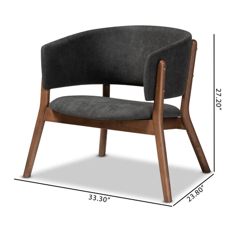Modern European furniture - Walnut Framed Curve Accent Chairs 2 - www.oroa.com