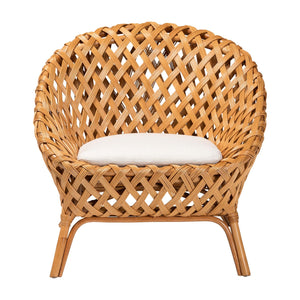 Modern European furniture - Basketweave Rattan Accent Chair - www.oroa.com