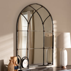   Modern European furniture - Silver Arched Window Accent Mirror - www.oroa.com | Oroa.com