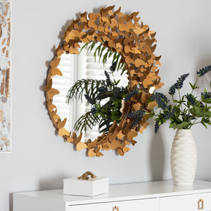   Hospitality furniture - Gold Butterfly Accent Wall Mirror - www.oroatrade.com | Oroa.com