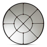 Modern European furniture - Metal Framed Round Wall Mirror - www.oroa.com