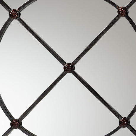 Modern European furniture - Metal Framed Round Wall Mirror - www.oroa.com