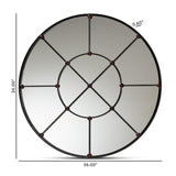 Modern European furniture - Metal Framed Round Wall Mirror - www.oroa.com