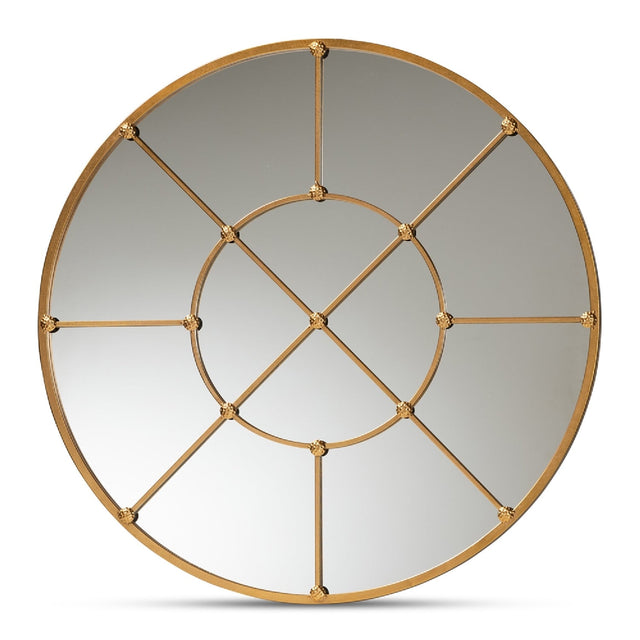 Modern European furniture - Metal Framed Round Wall Mirror - www.oroa.com