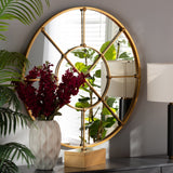 Modern European furniture - Metal Framed Round Wall Mirror - www.oroa.com