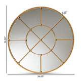 Modern European furniture - Metal Framed Round Wall Mirror - www.oroa.com