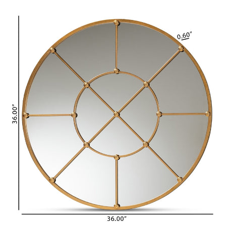 Modern European furniture - Metal Framed Round Wall Mirror - www.oroa.com
