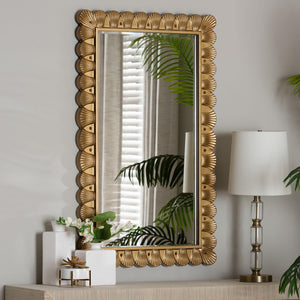 Modern European furniture - Gold Seashell Accent Mirror - www.oroa.com