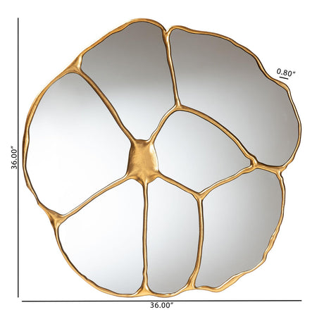 Hospitality furniture - Gold Flower Accent Wall Mirror - www.oroatrade.com