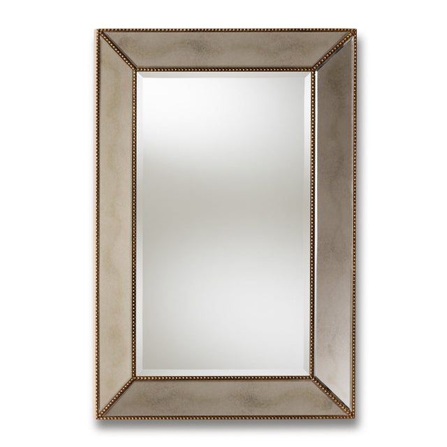Modern European furniture - Gold Beaded Accent Wall Mirror - www.oroa.com