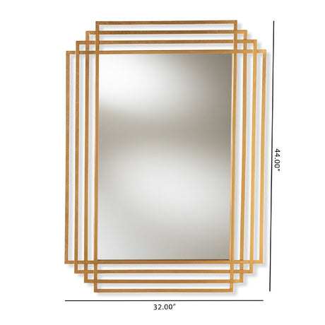 Hospitality furniture - Gold Art Deco Accent Mirror - www.oroatrade.com
