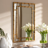 Modern European furniture - Gold Bamboo Accent Wall Mirror - www.oroa.com