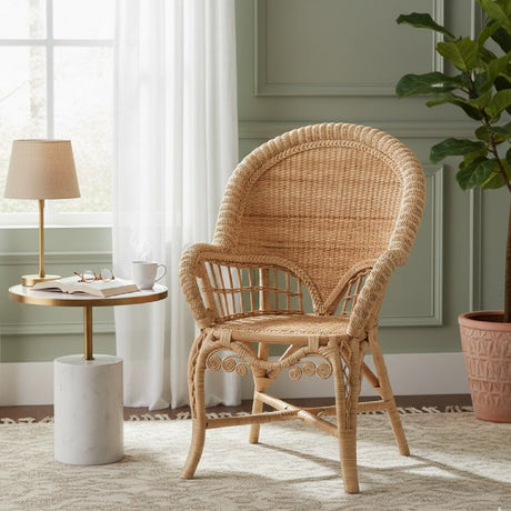 Modern European furniture - Woven Natural Rattan Accent Chair - www.oroa.com