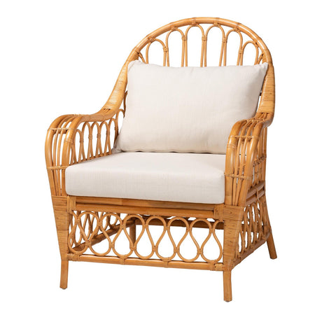 Modern European furniture - Bohemian Rattan Padded Lounge Chair - www.oroa.com