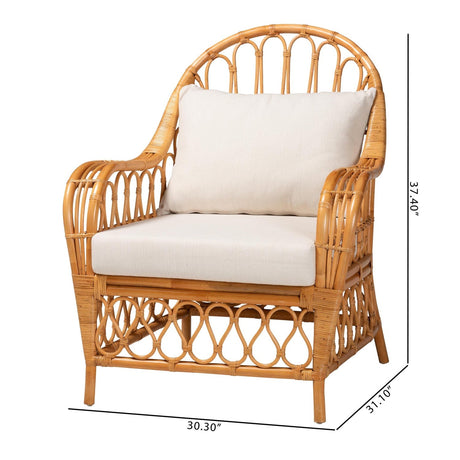 Modern European furniture - Bohemian Rattan Padded Lounge Chair - www.oroa.com