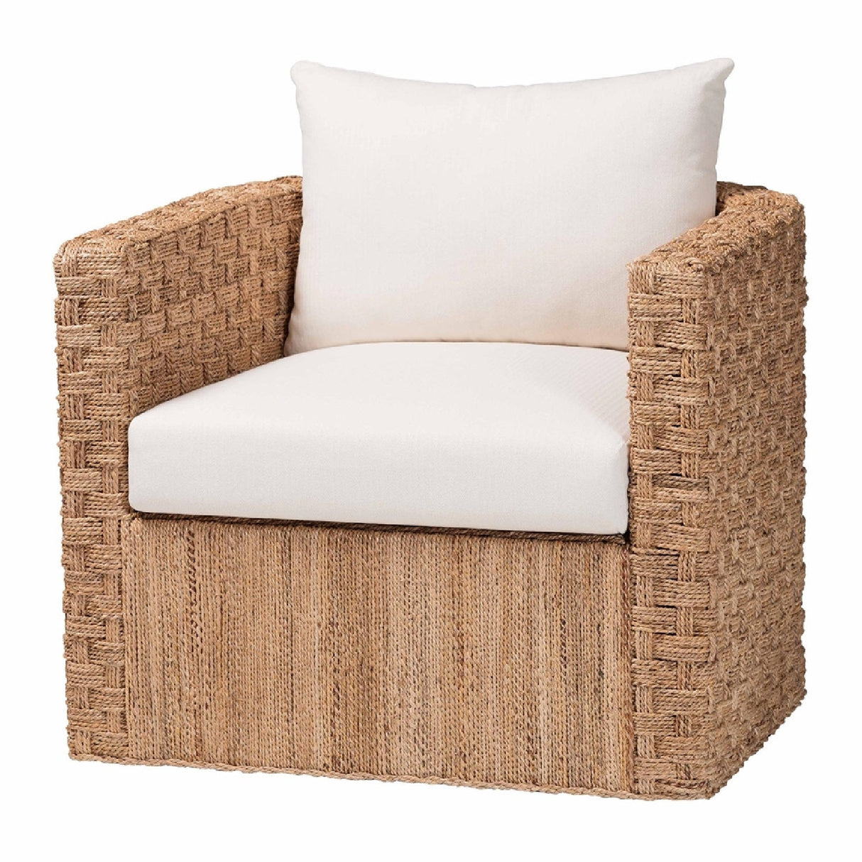   Modern European furniture - Woven Seagrass Curved Accent Chair - www.oroa.com | Oroa.com