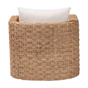   Woven Seagrass Curved Accent Chair | Oroa.com