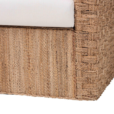 Modern European furniture - Woven Seagrass Curved Accent Chair - www.oroa.com