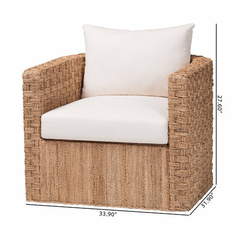 Modern European furniture - Woven Seagrass Curved Accent Chair - www.oroa.com