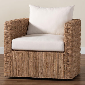   Modern European furniture - Woven Seagrass Curved Accent Chair - www.oroa.com | Oroa.com