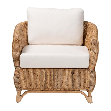 Modern European furniture -Cushioned Woven Seagrass Lounge Chair- www.oroa.com