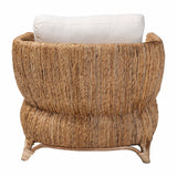 Modern European furniture -Cushioned Woven Seagrass Lounge Chair- www.oroa.com