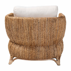 Cushioned Woven Seagrass Lounge Chair | Bali Loom Roma | Oroa.com