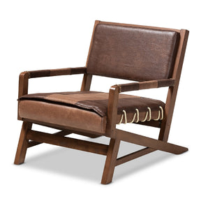Modern European furniture - Brown Leather Inspired Lounge Chair - www.oroa.com