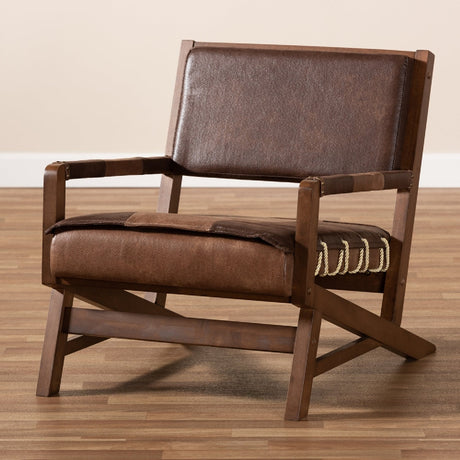 Modern European furniture - Brown Leather Inspired Lounge Chair - www.oroa.com