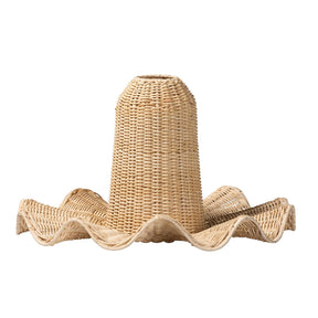 Modern European furniture - Scalloped Natural Rattan Pendant Lamp - www.oroa.com